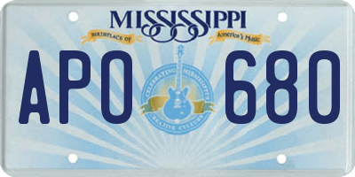MS license plate APO680