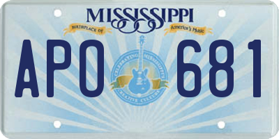 MS license plate APO681