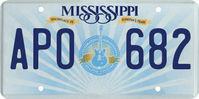 MS license plate APO682
