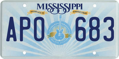 MS license plate APO683
