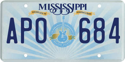 MS license plate APO684