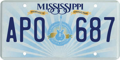 MS license plate APO687