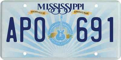 MS license plate APO691