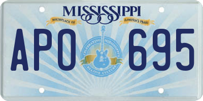 MS license plate APO695
