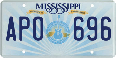 MS license plate APO696