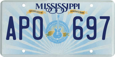 MS license plate APO697