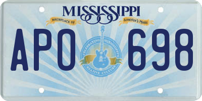 MS license plate APO698