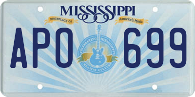 MS license plate APO699