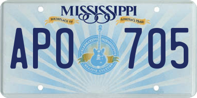 MS license plate APO705