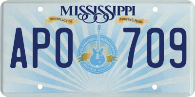 MS license plate APO709