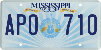 MS license plate APO710