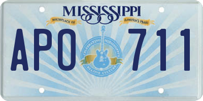 MS license plate APO711