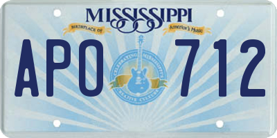 MS license plate APO712