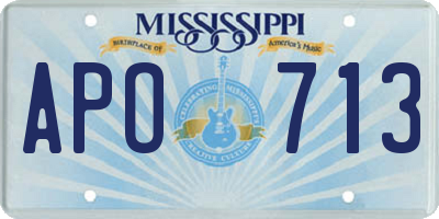 MS license plate APO713