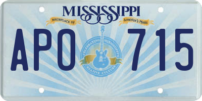 MS license plate APO715