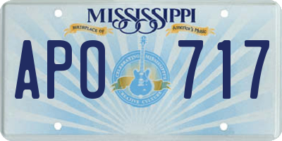 MS license plate APO717