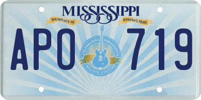 MS license plate APO719