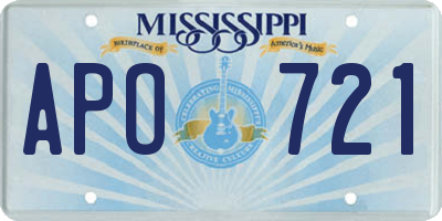 MS license plate APO721