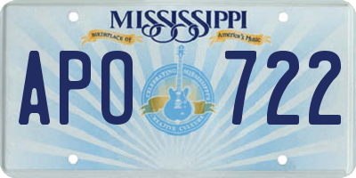 MS license plate APO722