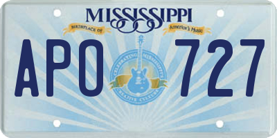 MS license plate APO727