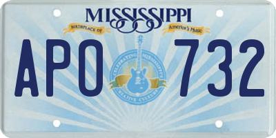 MS license plate APO732