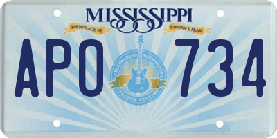 MS license plate APO734
