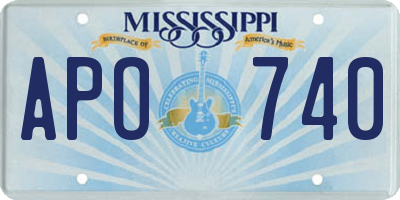 MS license plate APO740