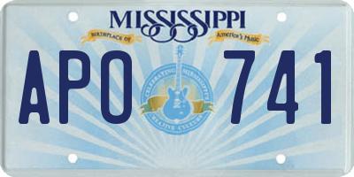 MS license plate APO741