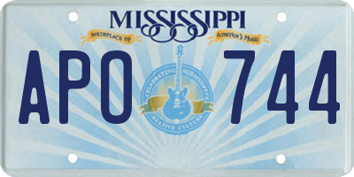 MS license plate APO744