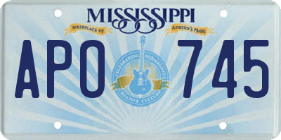 MS license plate APO745