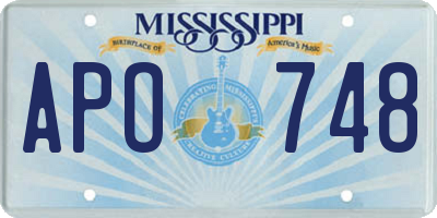 MS license plate APO748