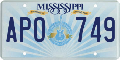 MS license plate APO749