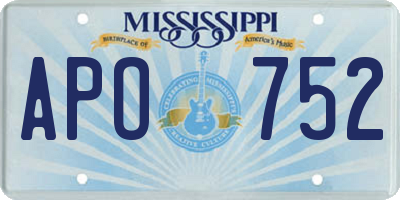 MS license plate APO752