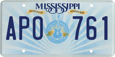 MS license plate APO761