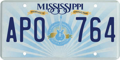 MS license plate APO764