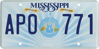MS license plate APO771