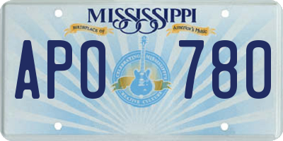 MS license plate APO780