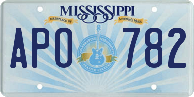 MS license plate APO782