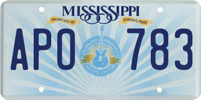 MS license plate APO783