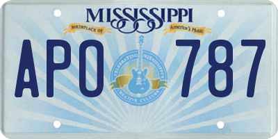 MS license plate APO787