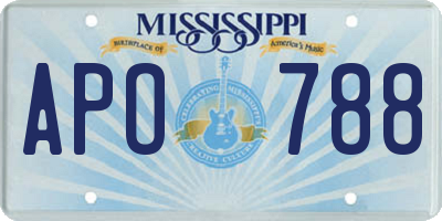 MS license plate APO788
