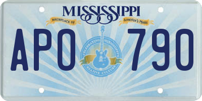 MS license plate APO790