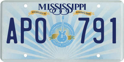 MS license plate APO791