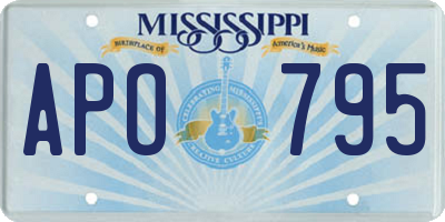 MS license plate APO795