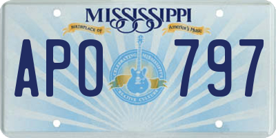 MS license plate APO797