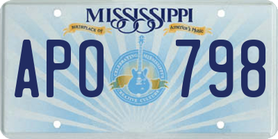 MS license plate APO798
