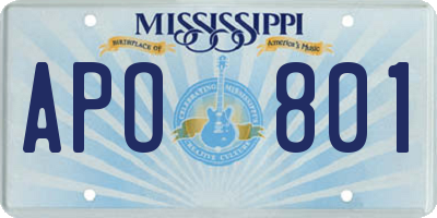 MS license plate APO801