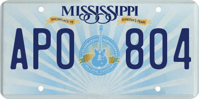 MS license plate APO804