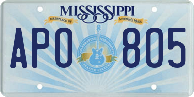 MS license plate APO805