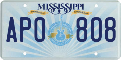 MS license plate APO808